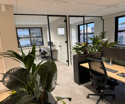 Renovatie en inrichting van get nieuwe kantoor van Minitab